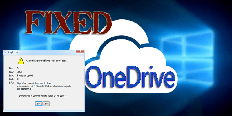 Błąd skryptu OneDrive w systemie Windows 10